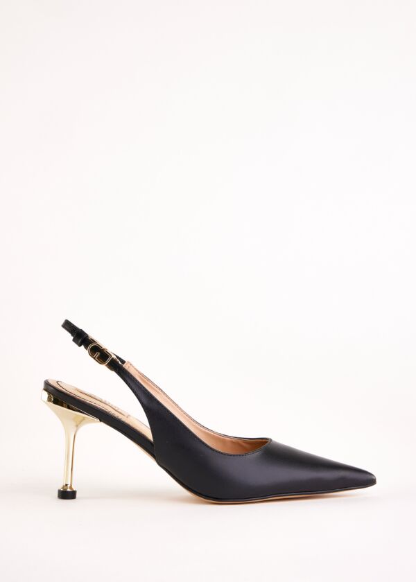 Zapatos destalonados negros de piel Gaudì Fashion