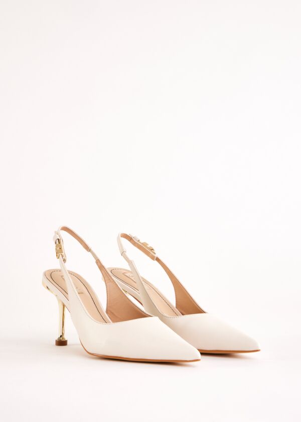 Slingback nere in pelle
