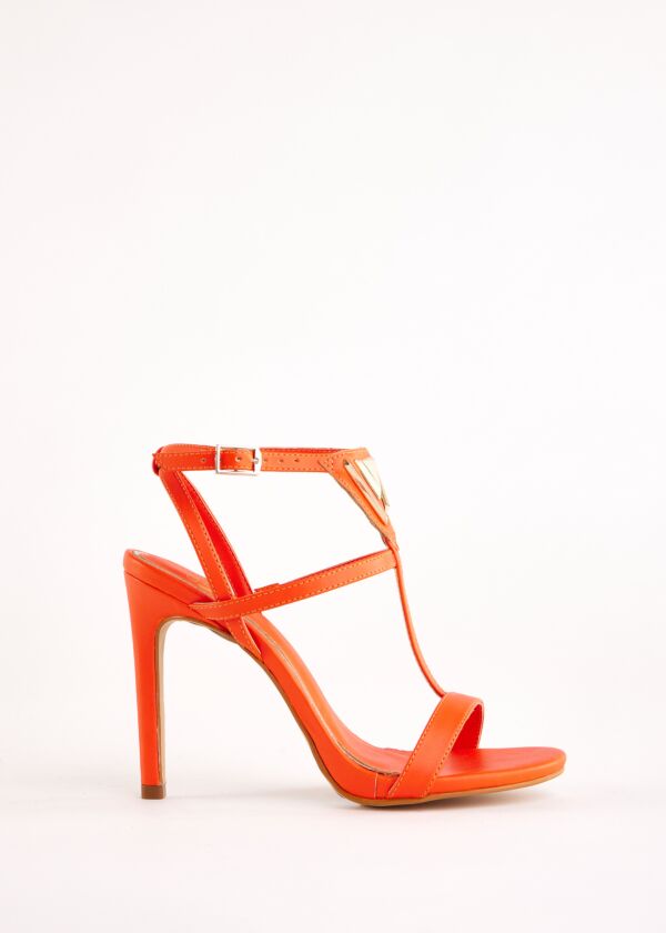 Sandales orange en cuir