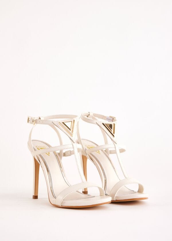 White leather sandals