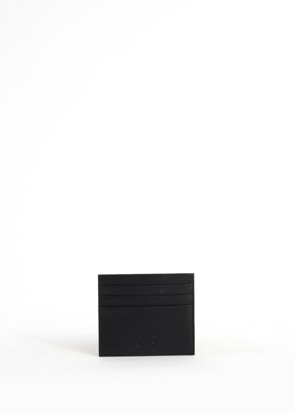 Black leather card holder