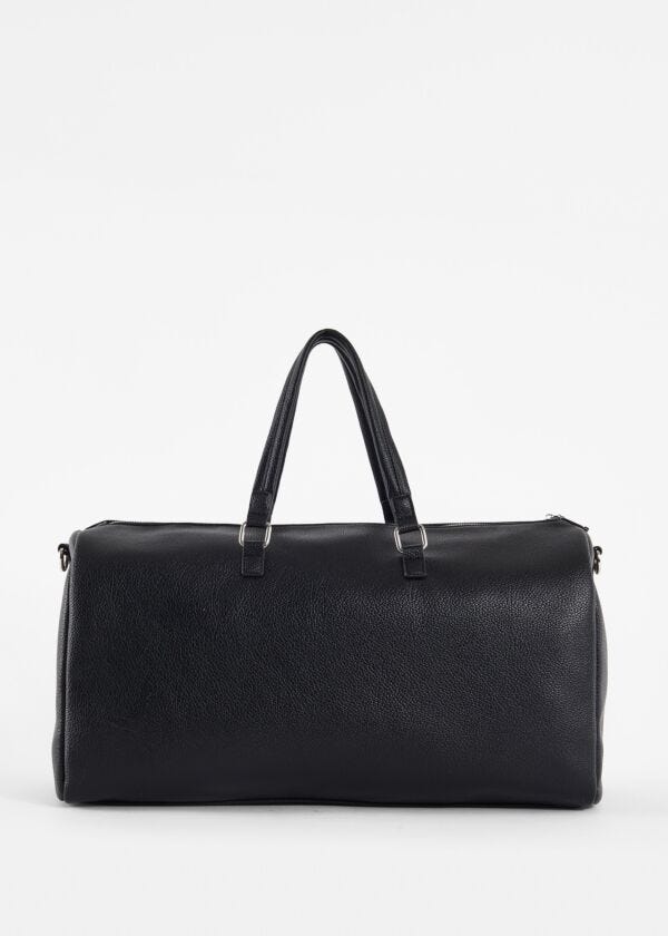 Black faux-leather bag