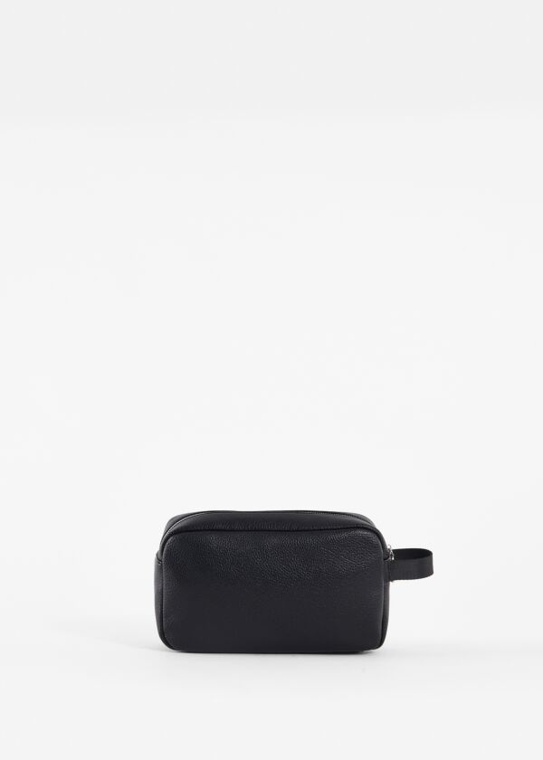 Black faux-leather beauty case