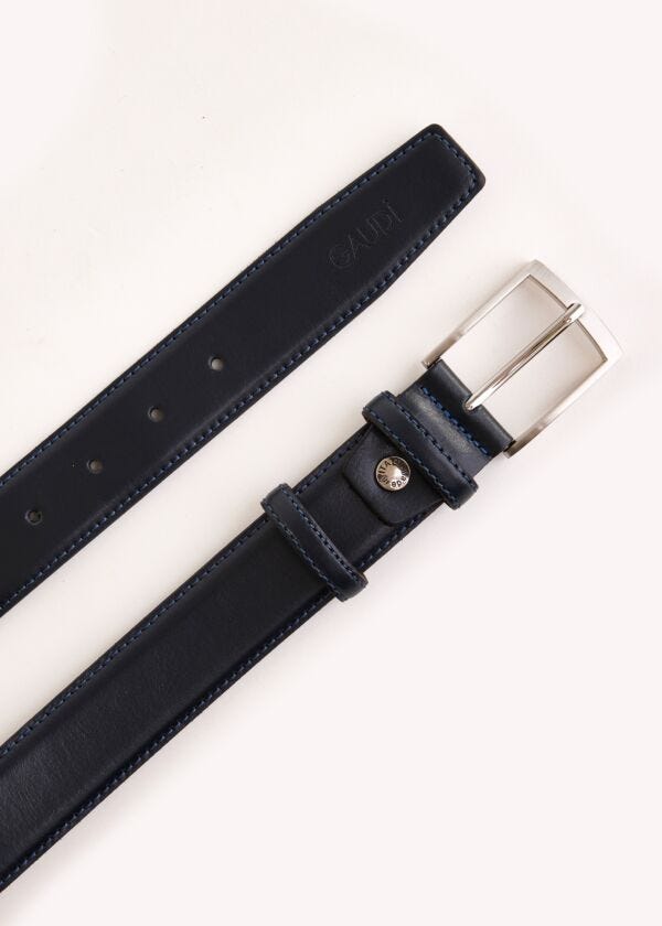 Blue leather belt