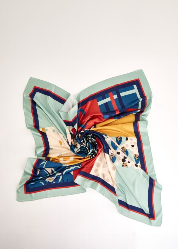 Foulard donna con stampa multicolor