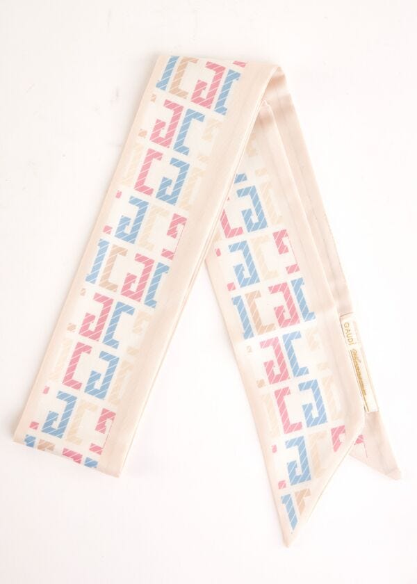 Women's white foulard with logo