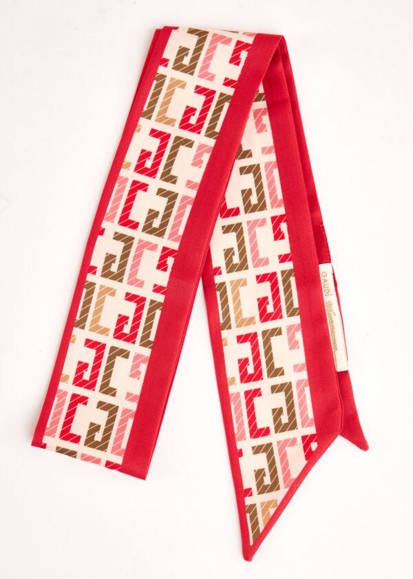 Women's red foulard with logo Gaudì Fashion