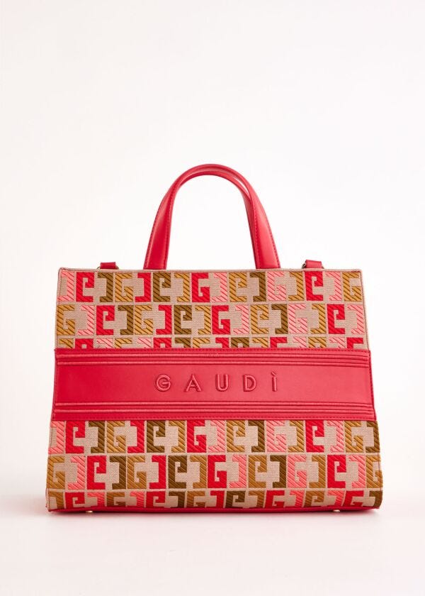 Borsa top handle rossa con logo Gaudì Fashion