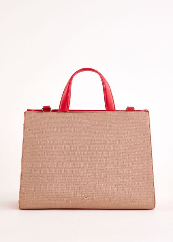 Borsa top handle rossa con logo