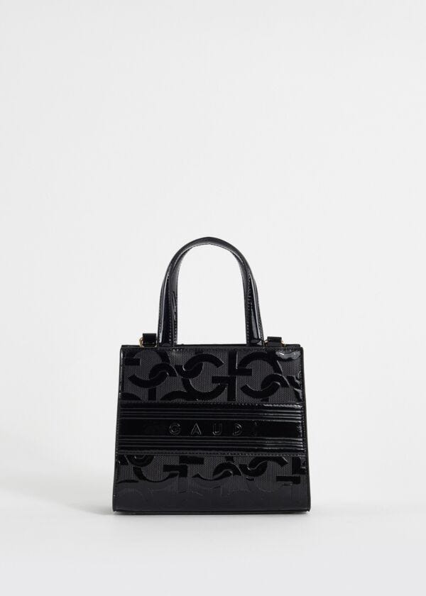 Borsa top handle nera con logo Gaudì Fashion