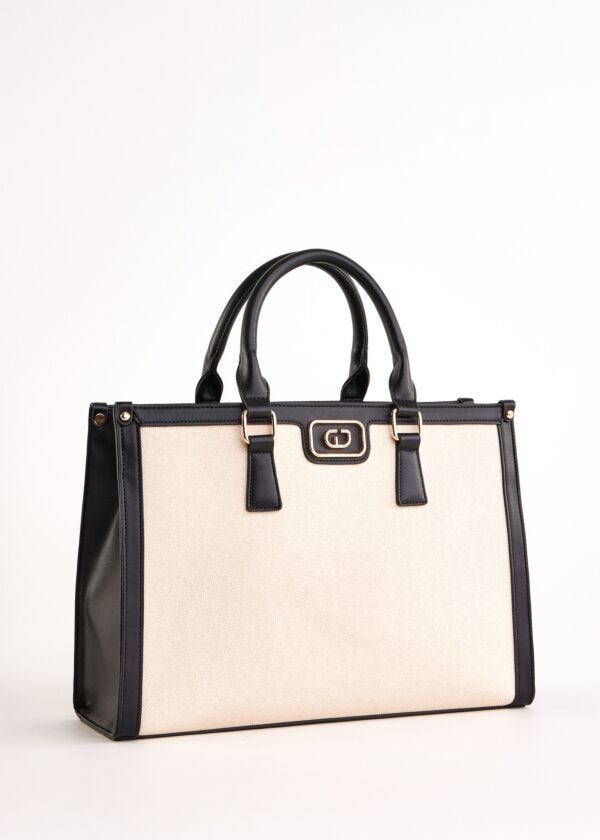 Shopping bag bianca in canvas