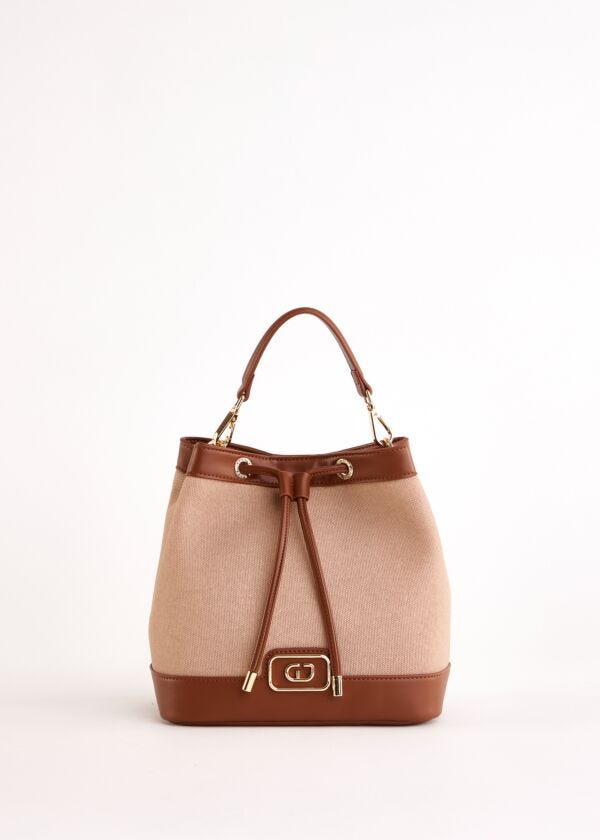 Borsa a secchiello beige Gaudì Fashion