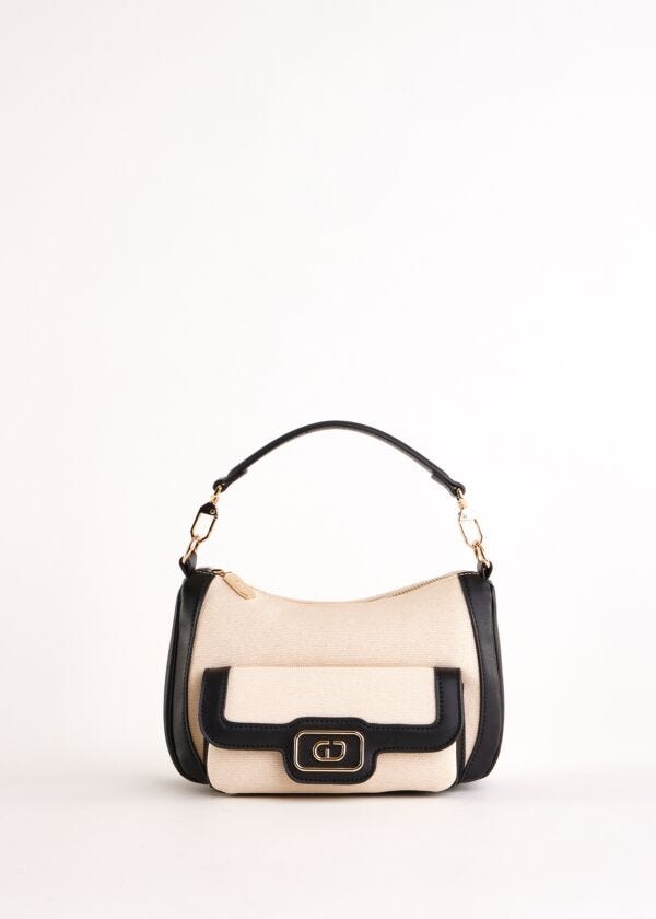 Borsa a spalla bianca e nera Gaudì Fashion