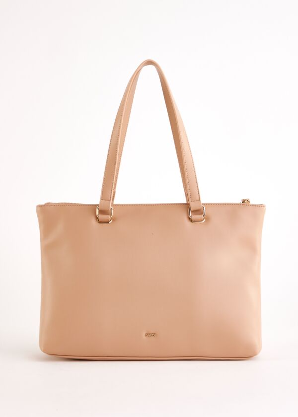 Cabas beige en matière synthétique