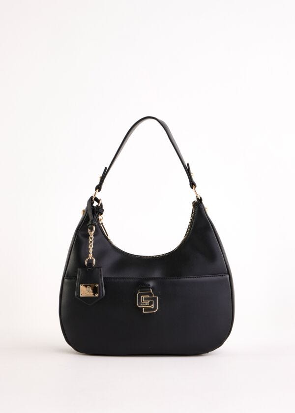 Black faux-leather hobo bag Gaudì Fashion