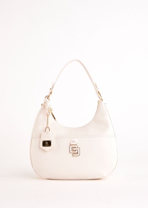 Borsa hobo bianca in similpelle