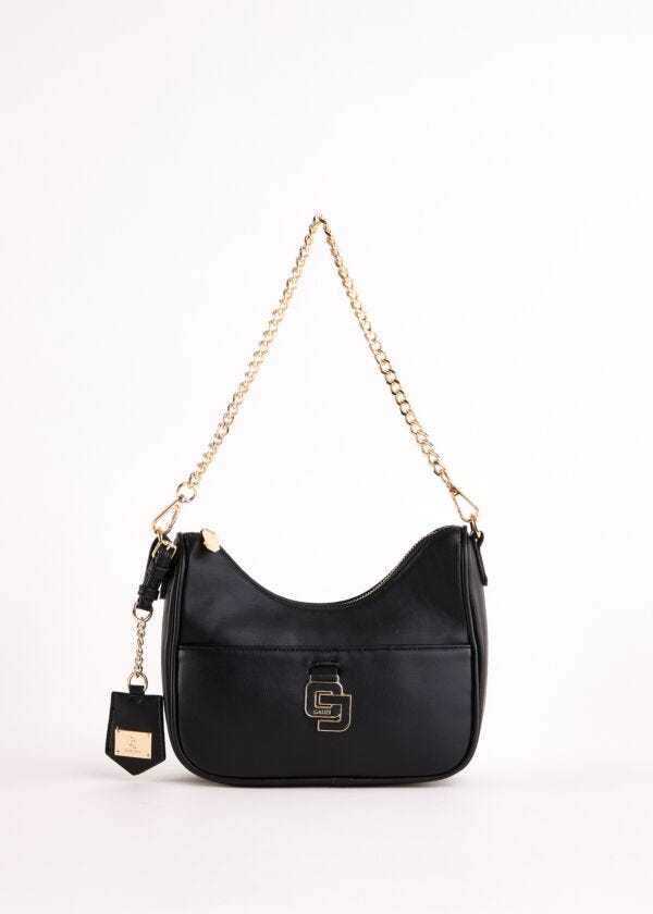 Borsa hobo nera in similpelle Gaudì Fashion