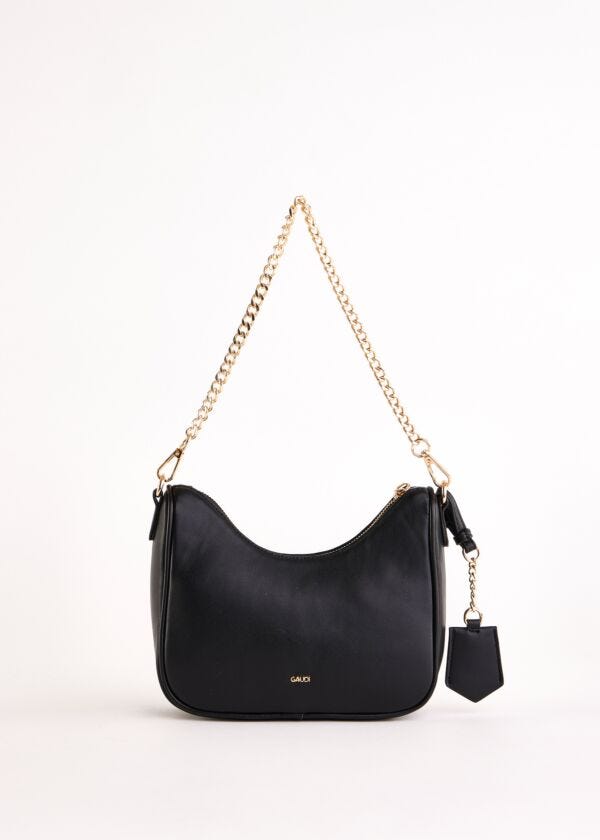 Borsa hobo nera in similpelle