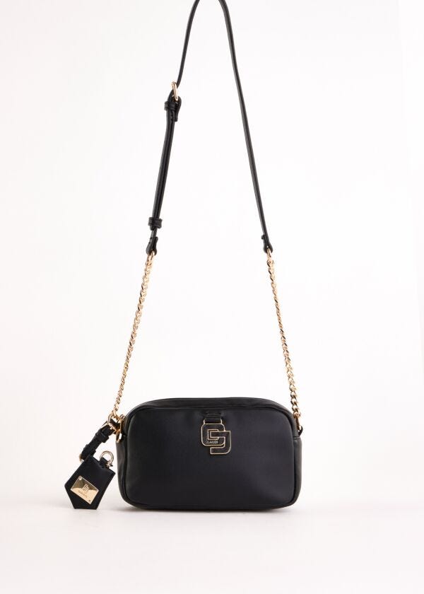 Bolso cruzado negro de piel sintética Gaudì Fashion