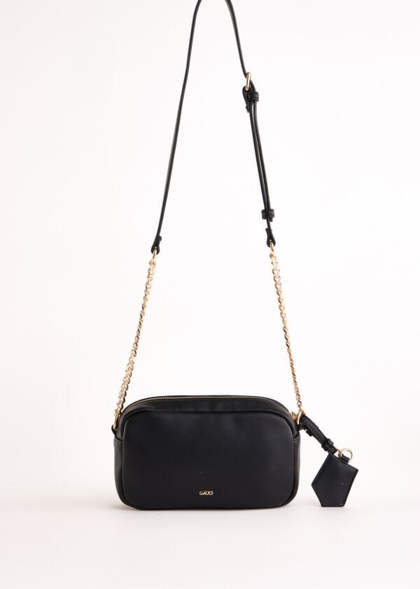 Bolso cruzado negro de piel sintética