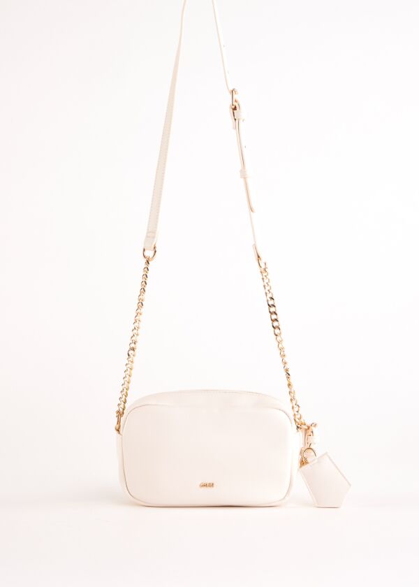 Borsa crossbody bianca in similpelle