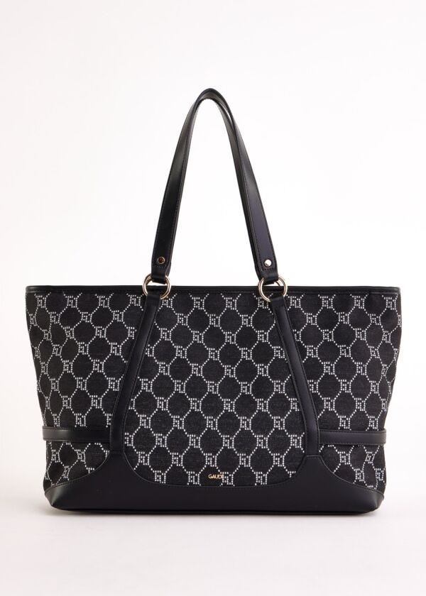 Cabas noir jacquard
