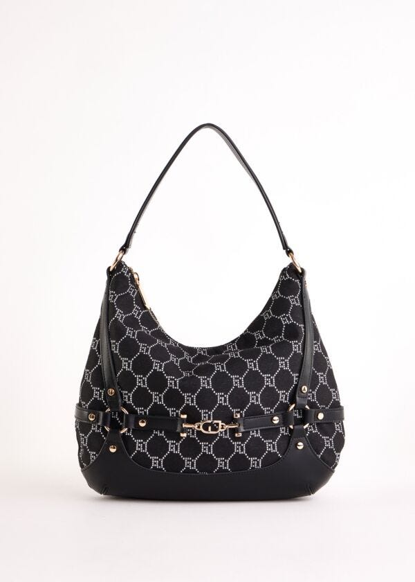 Borsa hobo nera jacquard Gaudì Fashion