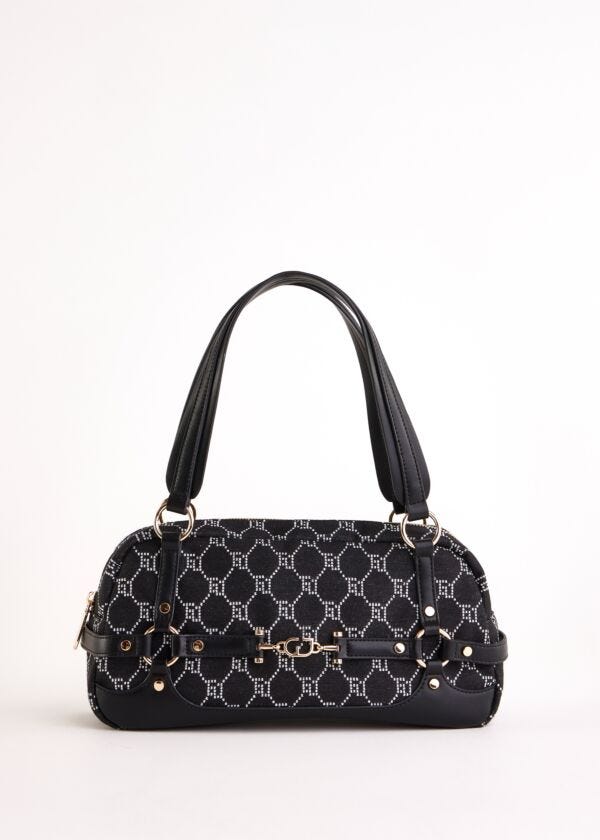 Borsa top handle nera jacquard Gaudì Fashion