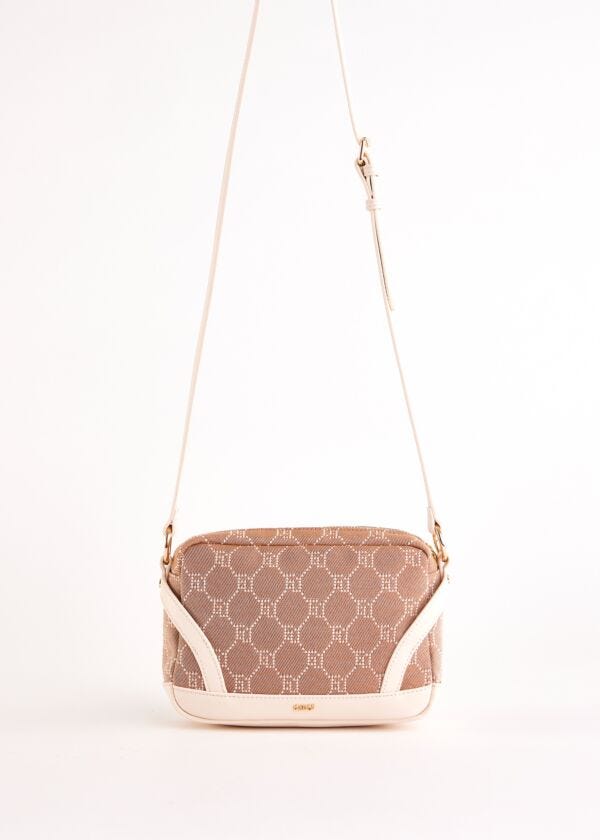 Borsa crossbody beige jacquard
