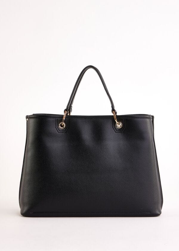 Borsa top handle nera in similpelle