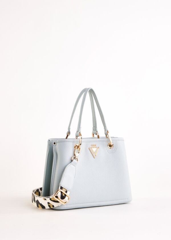 Borsa top handle azzurra