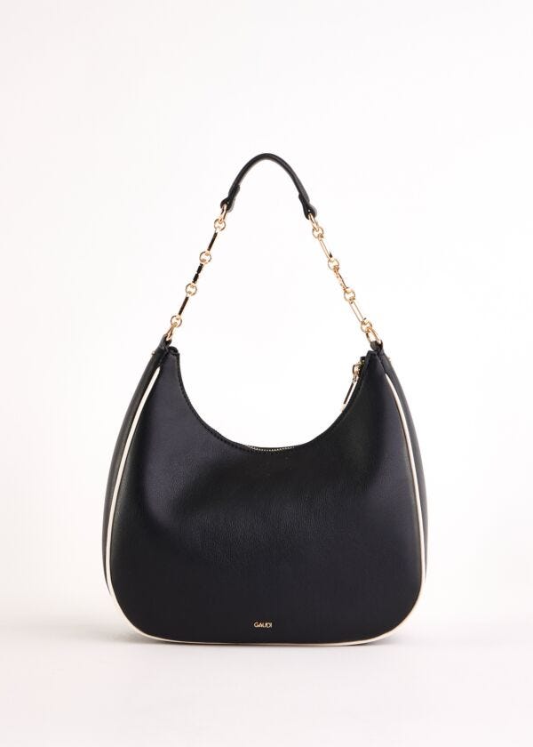 Borsa hobo nera in similpelle