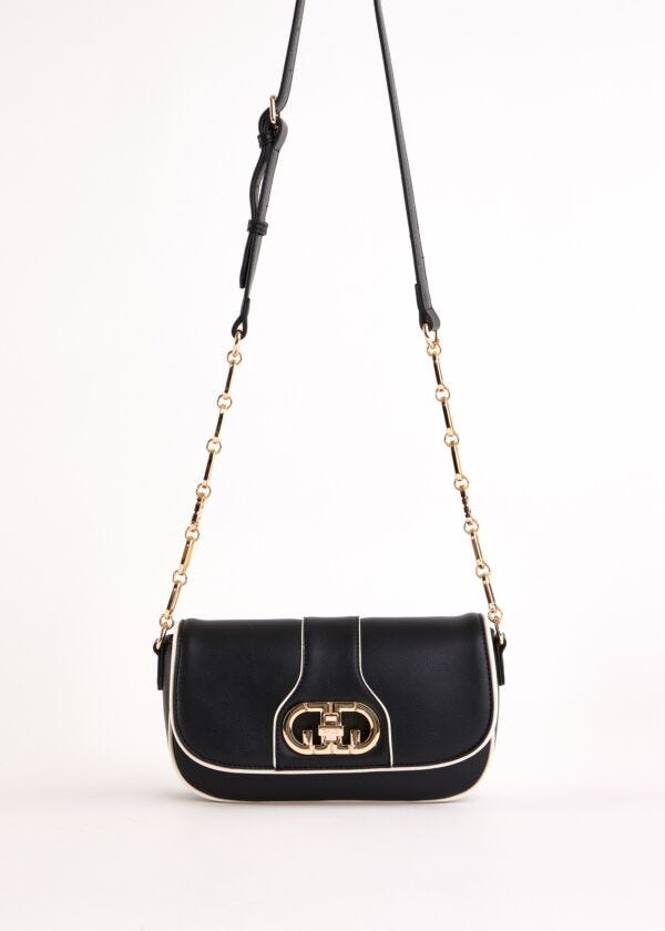 Black faux-leather crossbody bag Gaudì Fashion