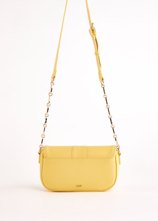 Yellow faux-leather crossbody bag