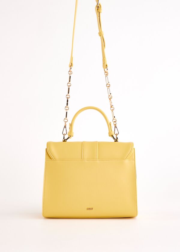 Yellow briefcase with shoulder strap