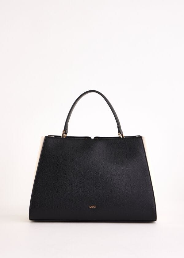 Borsa top handle nera in similpelle