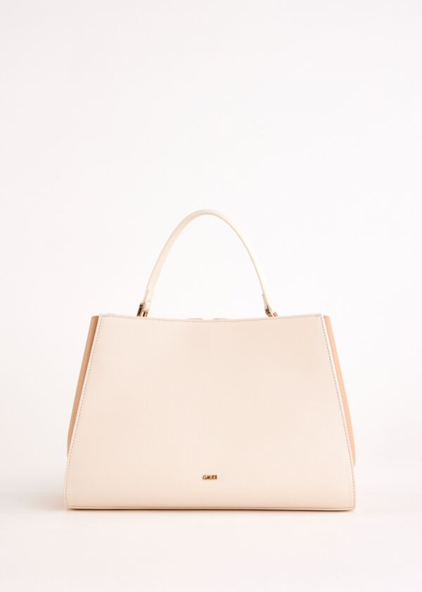 Borsa top handle bianca in similpelle