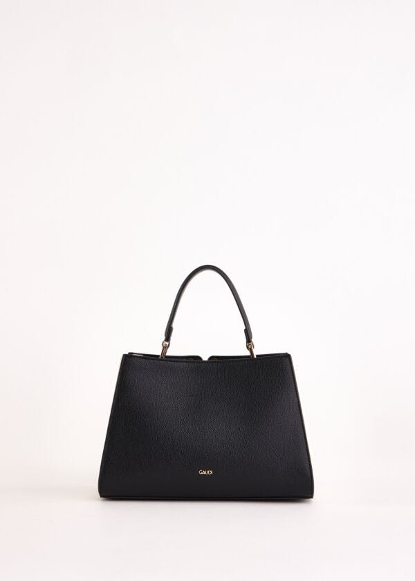 Borsa top handle nera in similpelle