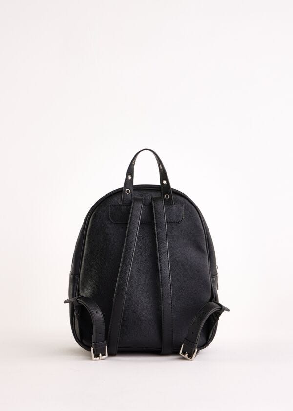 Zaino nero in similpelle con borchie