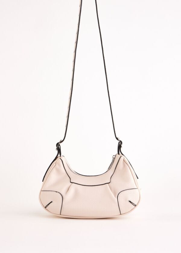 Borsa crossbody bianca con borchie