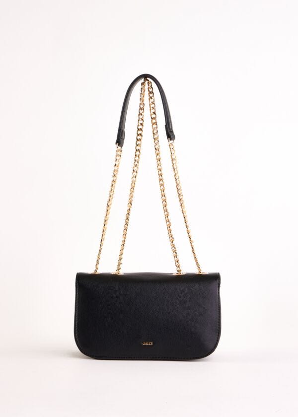 Borsa crossbody nera in similpelle