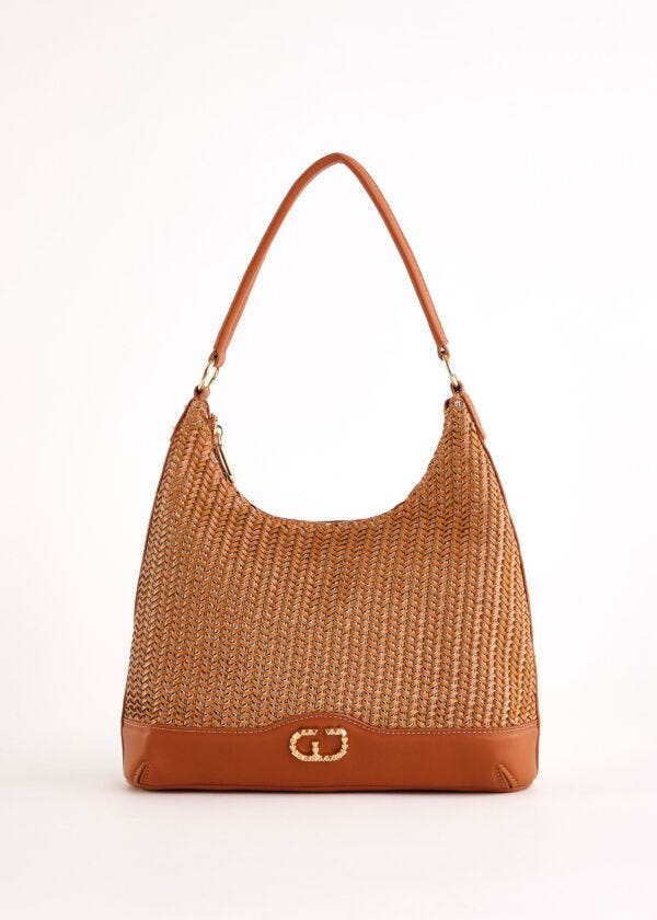 Borsa hobo marrone intrecciata Gaudì Fashion