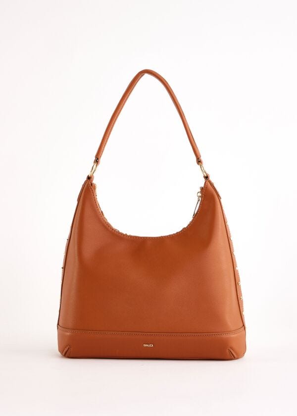 Borsa hobo marrone intrecciata