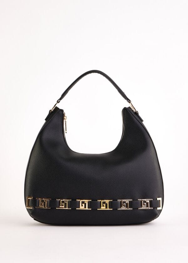 Borsa hobo nera in similpelle Gaudì Fashion