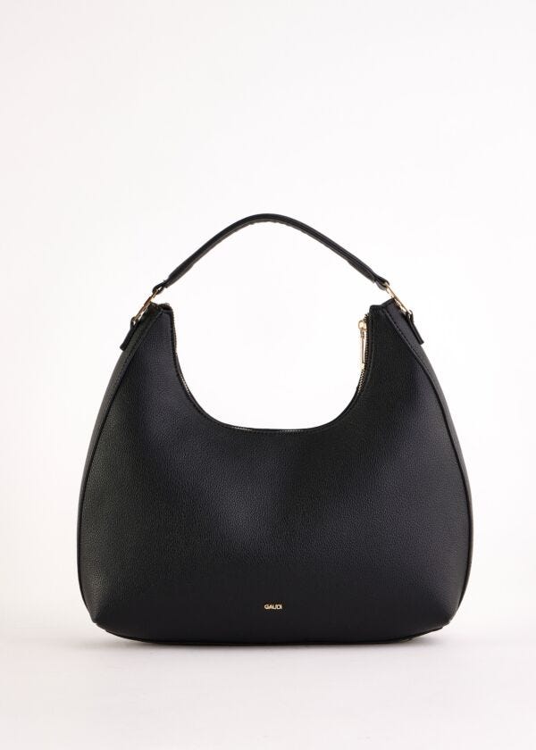 Borsa hobo nera in similpelle