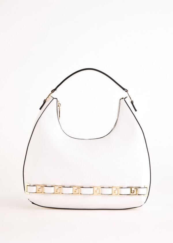 White faux-leather hobo bag Gaudì Fashion