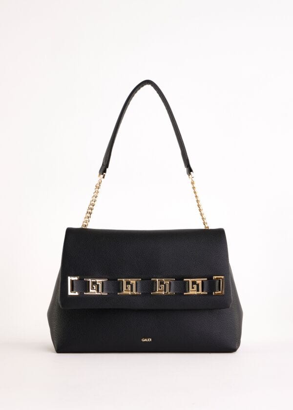 Borsa a spalla nera con in similpelle Gaudì Fashion