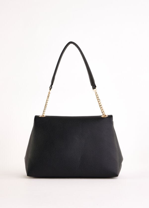 Borsa a spalla nera con in similpelle