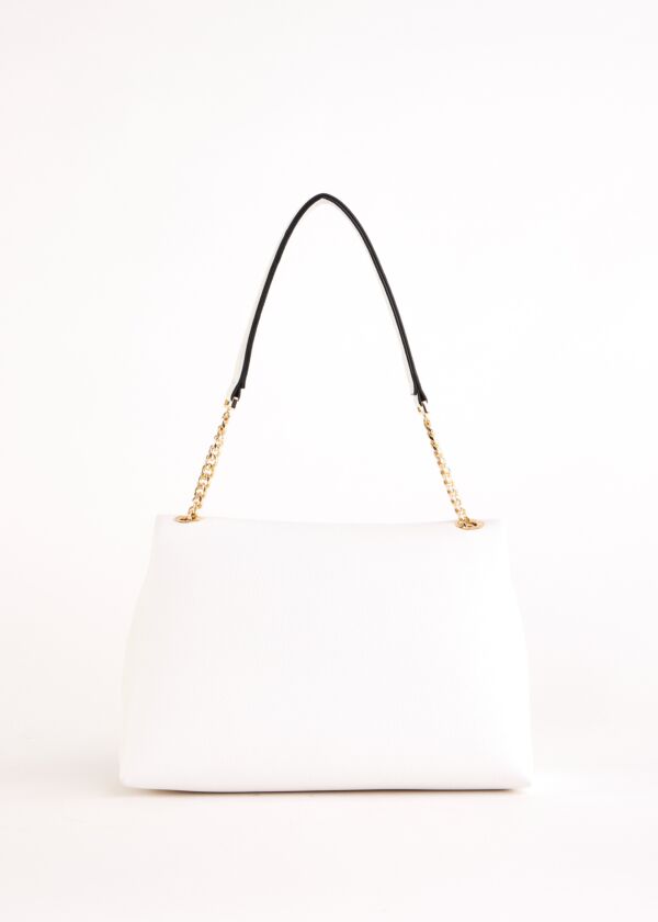 Borsa a spalla bianca con in similpelle