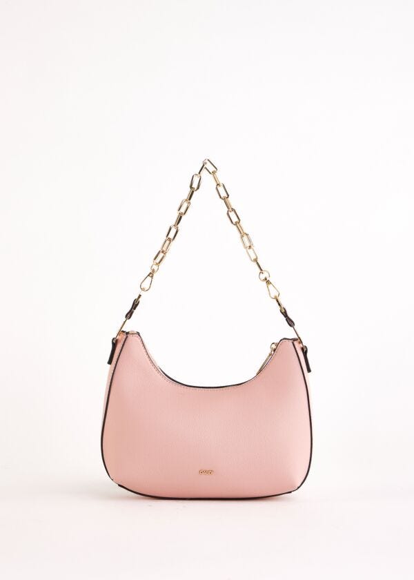 Borsa a spalla rosa con tracolla